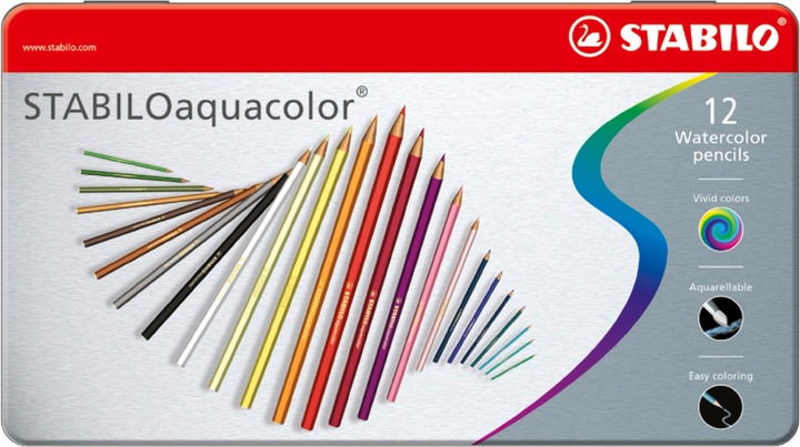 Produktbild STABILO aquacolor Aquarell-Buntstift (Mehrfarbig, 12 x)