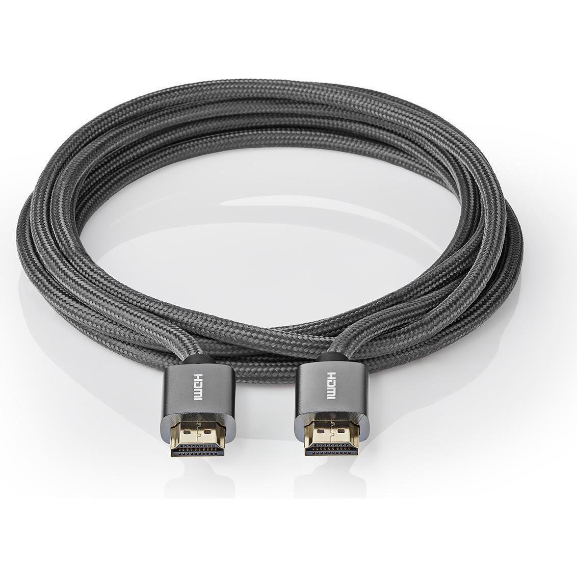 Thumbnail - Nedis High Speed??HDMI T Kabel mit Ethernet HDMIT Stecker HDMIT Stecker 4K@60Hz ARC 18 Gbps 2.00 m (2 m, HDMI), Video Ka...