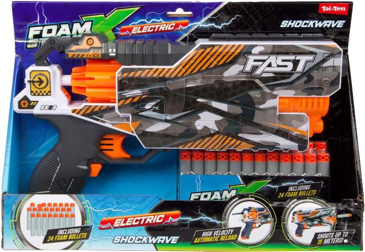 Produktbild Toi-Toys Foam Strikex Elektrische Schiesspistole Shockwave mit 24 Schaumstoffpfeilen