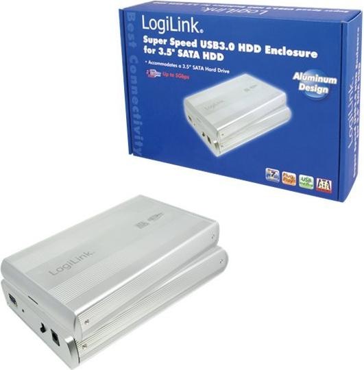 Actual product image LogiLink Hard drive enclosure 3.5" S-ATA USB 3.0 aluminium, silver (3.5")