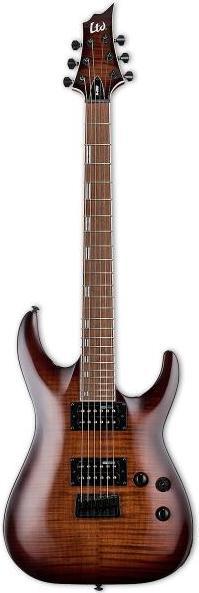 Produktbild ESP LTD H-200FM E-Gitarre Dark Sunburst mit Kabel (E-Gitarre, ESP Designed LH-150B Hals-Tonabnehmer: ESP Designed LH-150N 3-Weg Schalter, LTD Mechaniken LTD Fixed Steg mit Saitenführung durch Korpus 1 Volume Regler / 1 Tone-Regler mit Push-Pull Funktion, Mahagoni Roasted Jatoba)