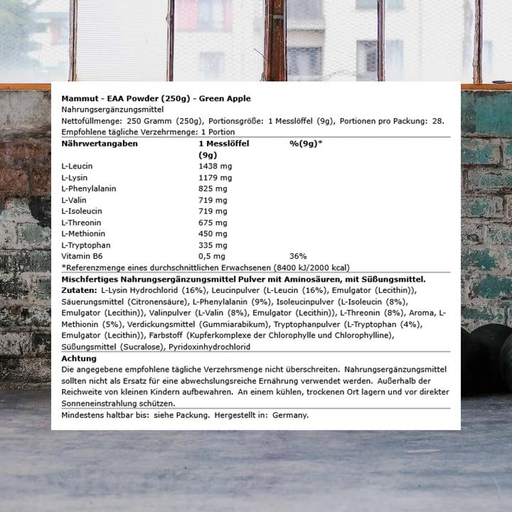 Actual product image Mammut EAA Powder (250 g, Green apple)