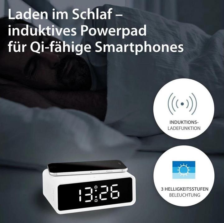 Actual product image ADE digital alarm clock / with induction charging function