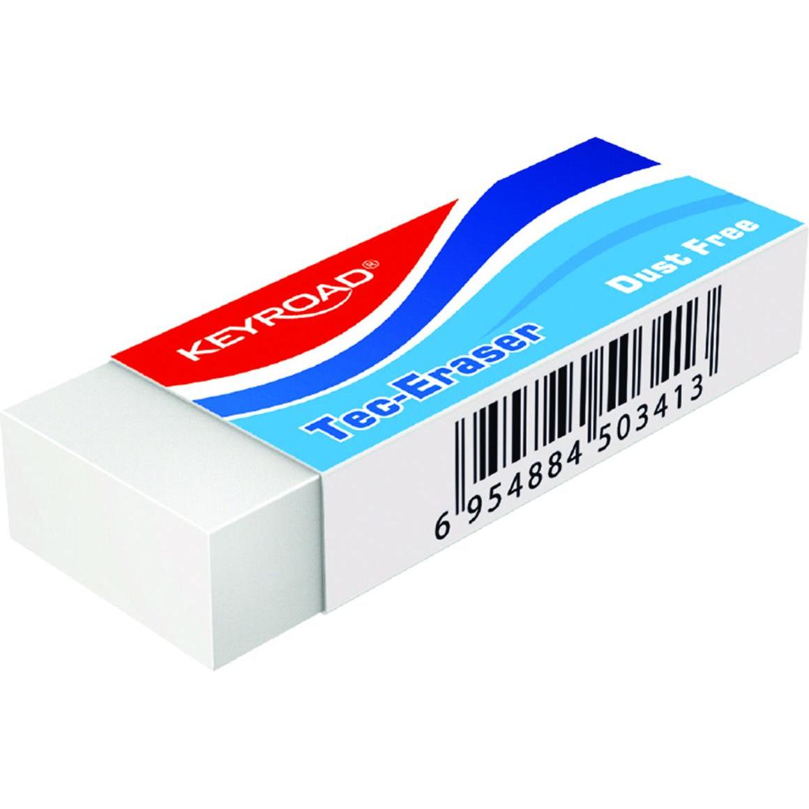 Keyroad, Strumenti di correzione, Gomma universale Tec-eraser, 59x21x12mm, confezionata in espositore, bianca
