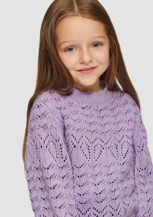 Produktbild s.Oliver Strickpullover Loose-Fit-Pullover mit Ajour-Muster (98)