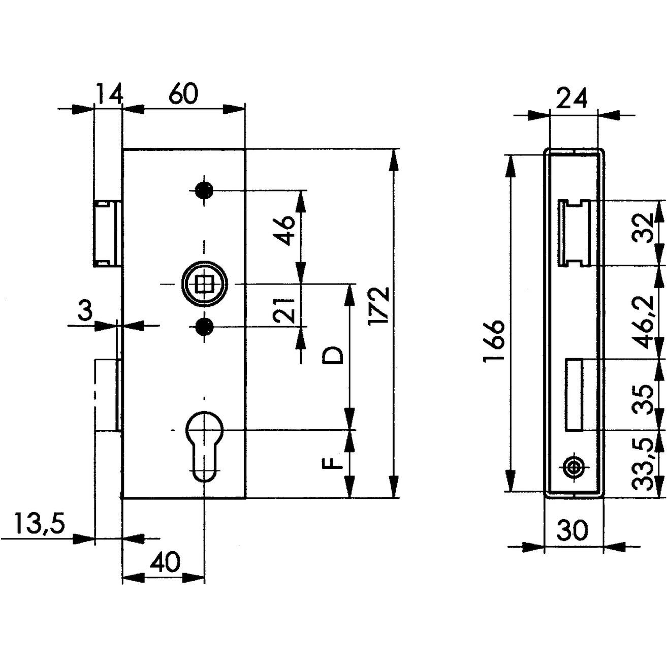 Thumbnail - Amf, Baubeschläge + Holzverbinder, Gartentorschlösser 143UNIG (1 Stk.)