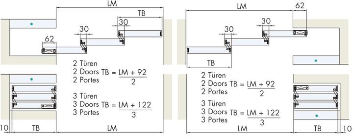 Actual product image HAWA Stacking fittings -DIVIDO 100