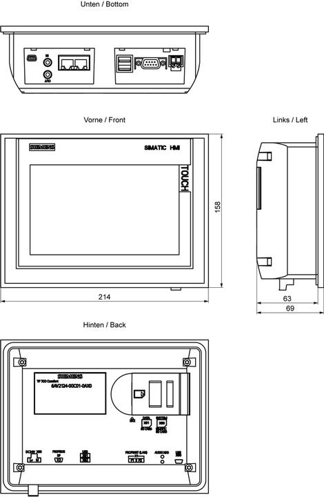 Produktbild Siemens SIMATIC HMI TP700 Comfort 7"