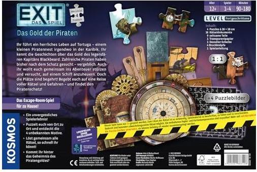 Immagine prodotto Kosmos EXIT-Il gioco del pirata+puzzle (Tedesco, 1 - 4 Giocatori)