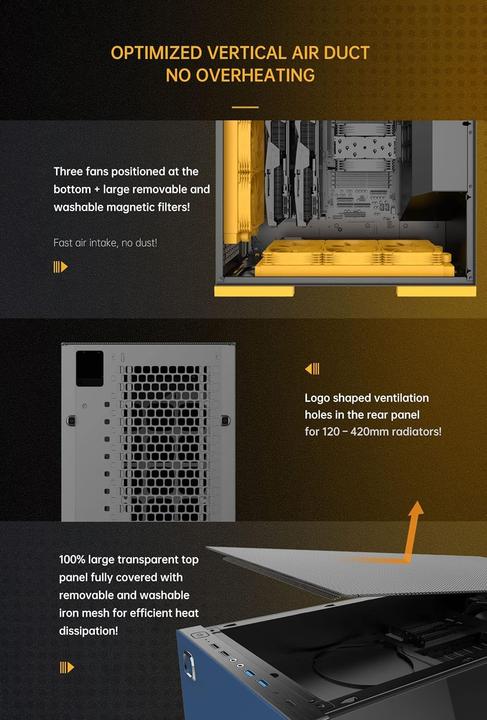 Immagine prodotto Geometric Future Comportamento del Pc mid tower Future M8 in celluloide, con interfaccia verticale, USB 3.1 tipo C (ATX, ATX flessibile, E-ATX, mATX, Mini-ITX)