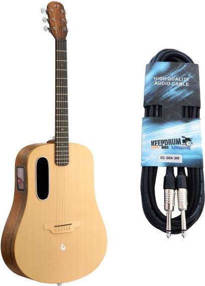 Actual product image Lava Music Guitar ME4 Spruce 41 inch Woodgrain Brown with cable (Acoustic guitar, HPL (high pressure laminate), Okoume, Spruce)