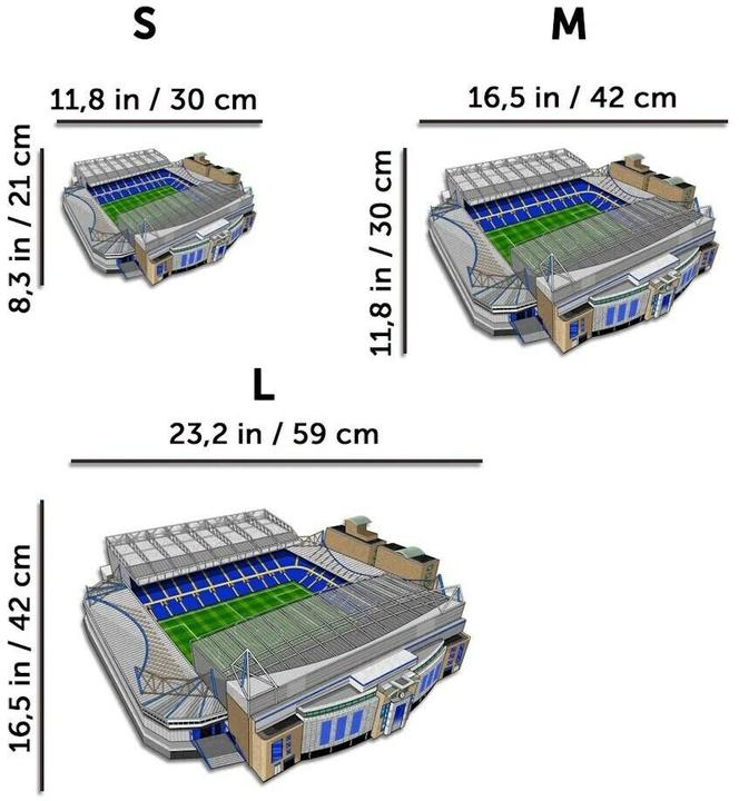 Actual product image Iconic Chelesea FC - Stamford Bridge Stadium - Wooden Puzzle Size M (270 pieces) (270 pieces)