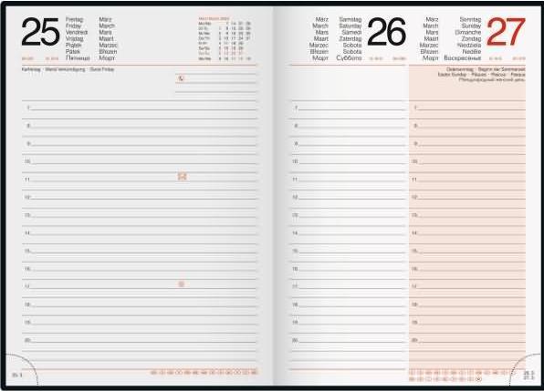 Produktbild Rido Buchkalender Mentor 14,8x20,8cm 1 Tag/Seite Kunstleder Nautic blau 2025 (A5, 1 Tag / 1 Seite)