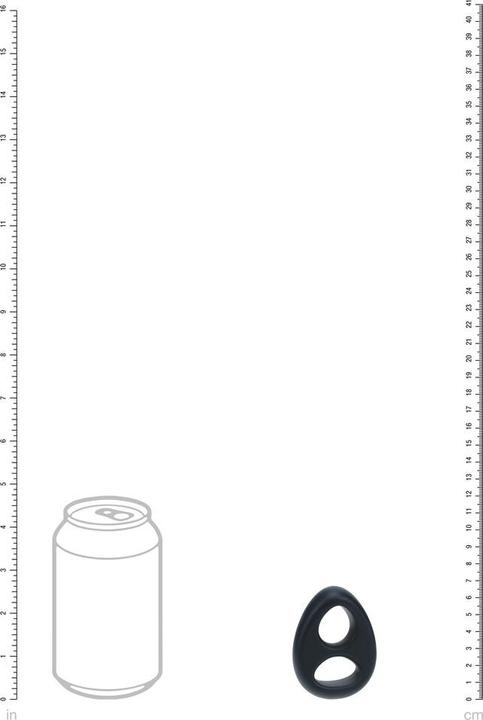 Actual product image Shots Double Liquid Silicone Cock and Ball Ring - Black (4.90 cm)