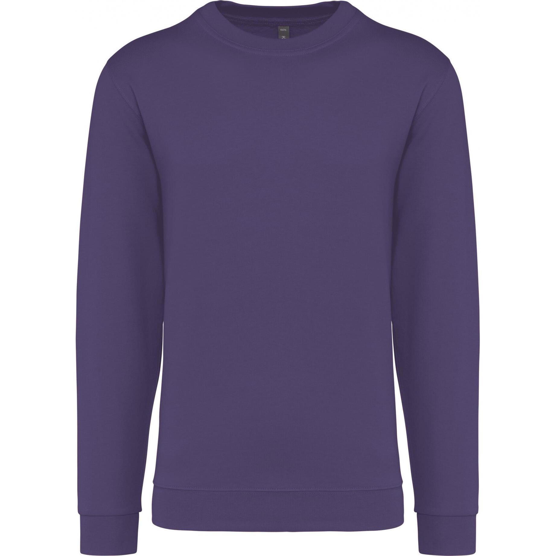 Kariban, Pullover, Sweatshirt mit Rundhalsausschnitt, Violett, (S)
