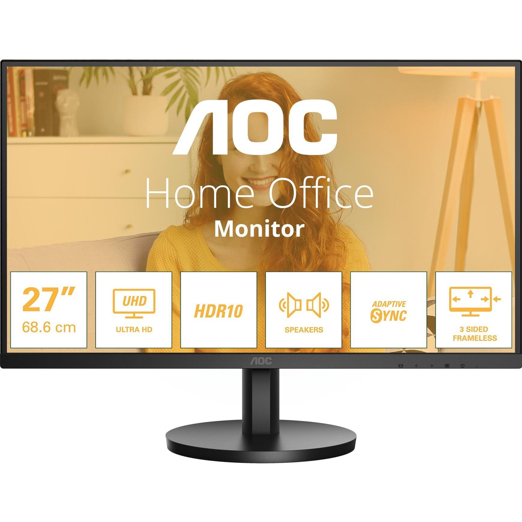 AOC Monitor U27B3A (3840 x 2160 Pixel, 27"), Monitor, Schwarz