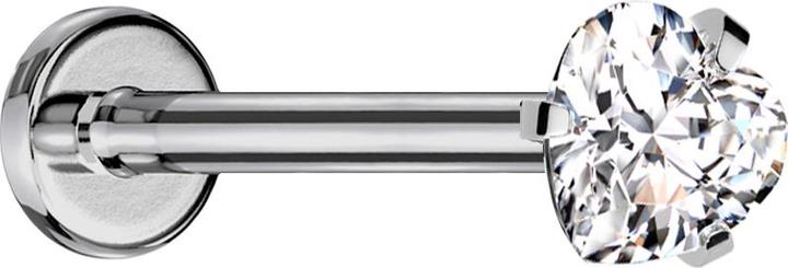 Immagine prodotto Star Piercing Micro labret filo interno cuore in cristallo d'argento incastonato in argento (senza ottone, Titanio)