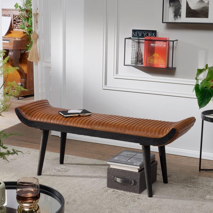 Image du produit FineBuy Banc en bois massif mangue marron (125 cm)