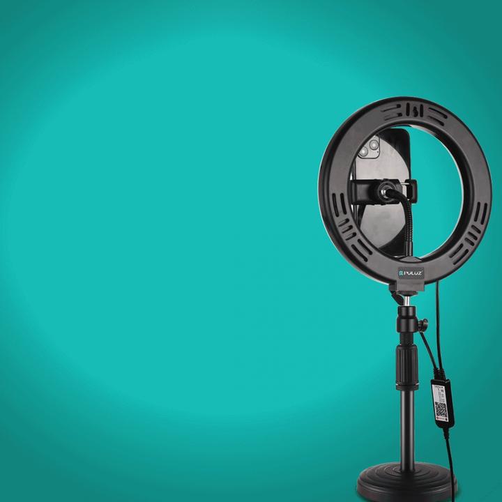 Actual product image Puluz PKT3080B RGB Desk Selfie Video Light (Ring light)