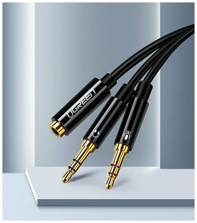 Actual product image Ugreen Microphone and headphone Y splitter 3.5 mm jack (0.20 m, 3.5mm jack (AUX))