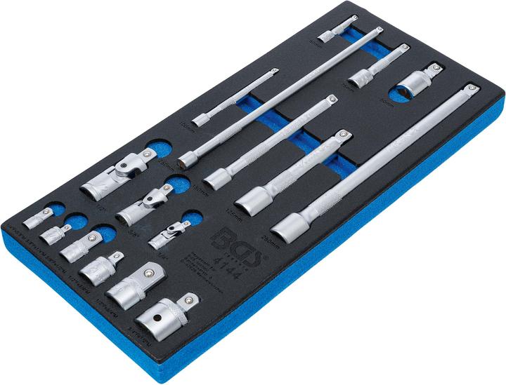 Actual product image BGS Tool Tray 1/3: Extension Bar, Adaptor and Universal Joint Set 17 pcs.