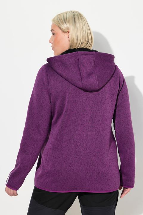 Produktbild Ulla Popken Strickfleece-Jacke, Teddyfleece, 2-Wege-Zipper, Reflektor (42, 44)
