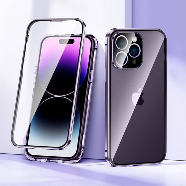 Produktbild Cover-Discount iPhone 15 Pro Max - Magnetische Schutzhülle mit Panzerglas violett (Apple iPhone 15 Pro Max)
