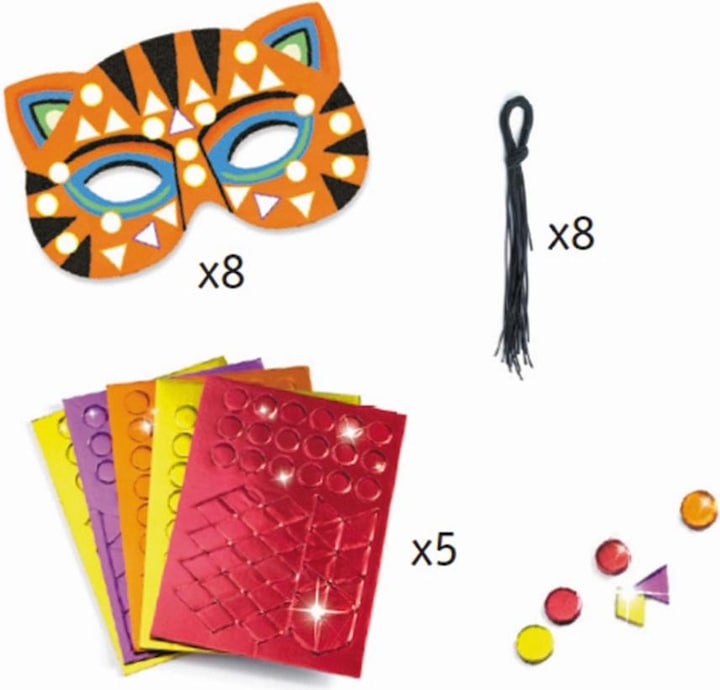 Actual product image Djeco Mosaic masks jungle animals