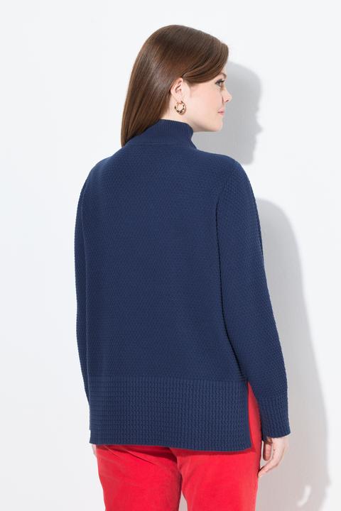 Produktbild Ulla Popken Strick-Troyer, Stehkragen, Zipper, Langarm (56)