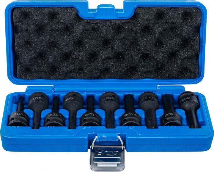 Actual product image BGS Impact Bit Socket Set 12.5 mm (1/2") Drive Spline (for Ribe) M5 - M14 9 pcs. (Wedge profile (for Ribe) M5 - M14)