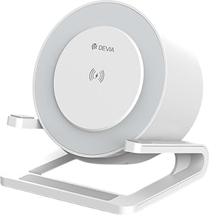 Image du produit Devia Enceinte Bluetooth IM-3 avec chargeur sans fil 15W et blanc clair