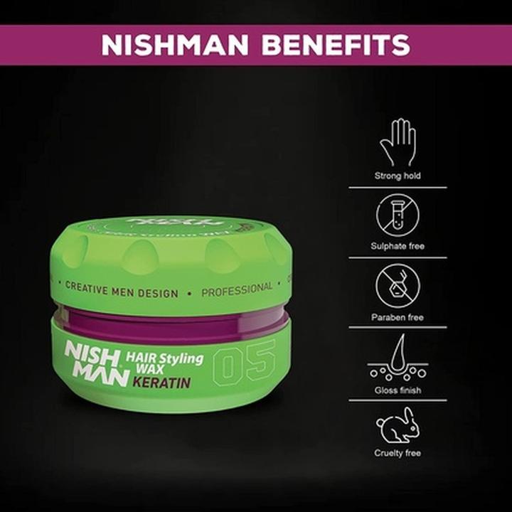 Produktbild Nishman Nish Man Hair Styling Gel Wax Green 150ml (Haargel, 150 ml)