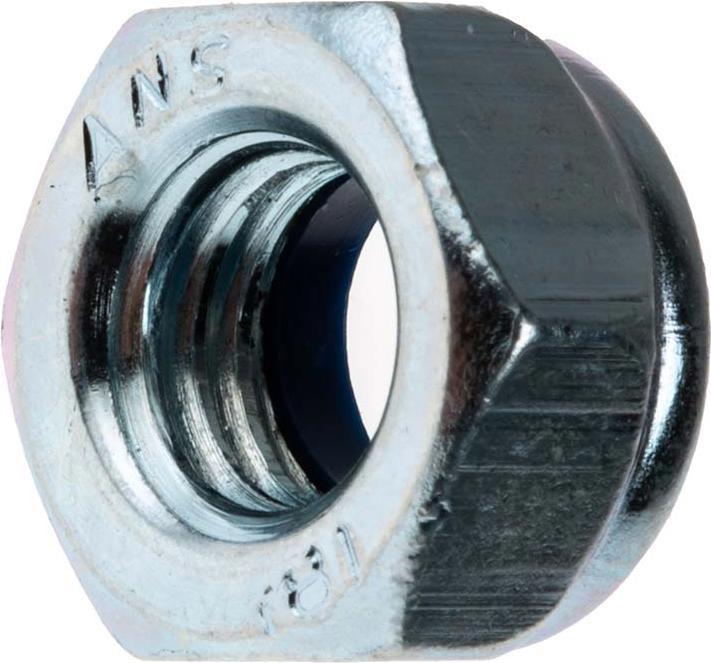 Actual product image RS PRO M8 Nylon Insert Nut Din 985 Zinc Plated (M8)