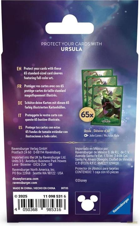 Produktbild Ravensburger Disney Lorcana TCG Kartenhüllen Ursula (65)