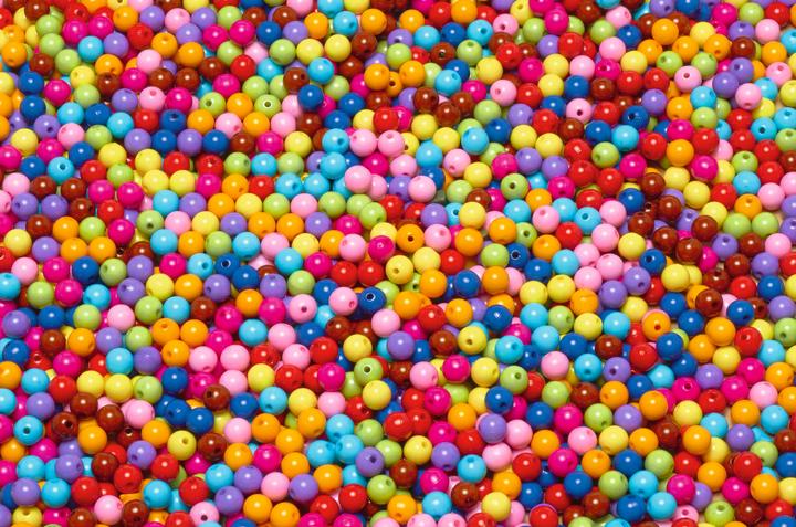 Produktbild VBS XXL Perlen "Multicolor-Opak", Ø 7 mm, 500 g