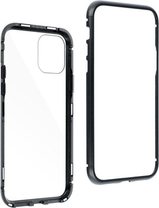 Produktbild König Design Metall Bumper Huawei P30 Lite Magnet Case Schutz Hülle Glas Cover Handy Schwarz (Huawei P30 Lite)
