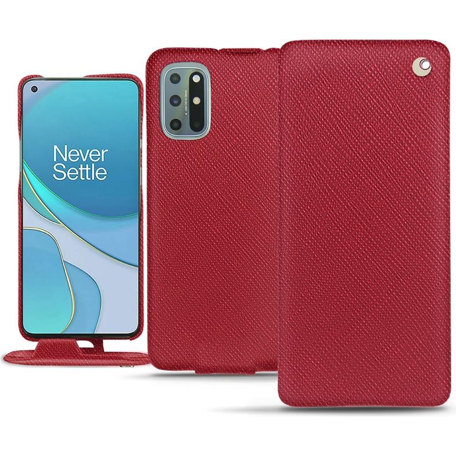 Noreve Lederschutzhülle vertikal (OnePlus 8T), Smartphone Hülle, Rot