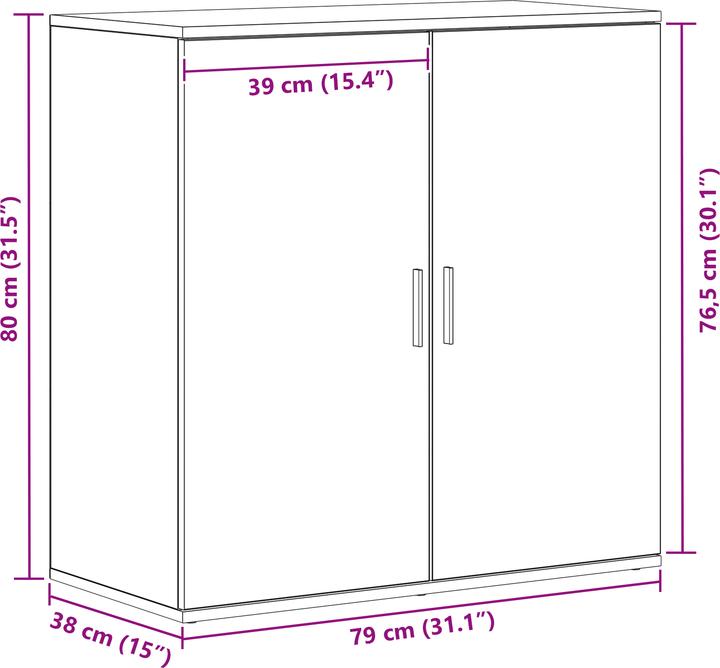 Image du produit vidaXL Sideboard-Aufbewahrung (38 x 38 x 80 cm)