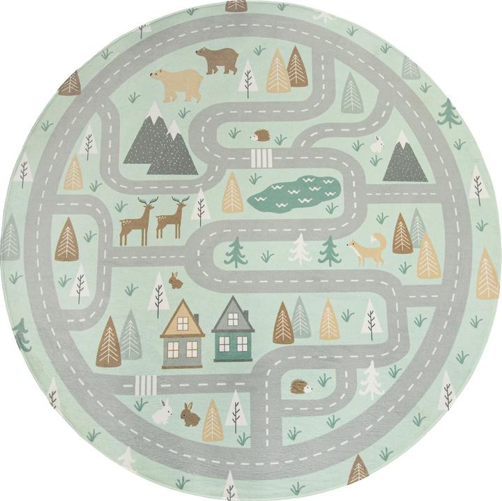Paco Home Kinderteppich Teppich Mädchen Jungs Strasse Türkis - 155x230