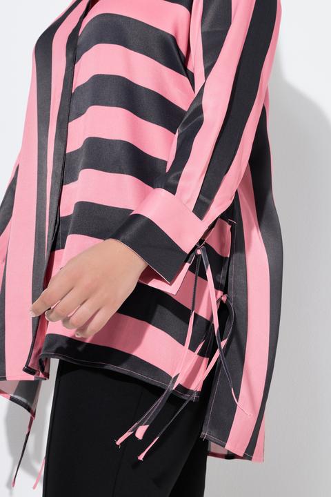 Actual product image Ulla Popken Mixed Stripe Button Front Tunic Blouse (62)