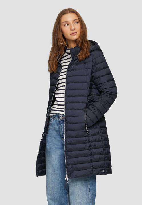 Actual product image S.Oliver Outdoor-Mantel Lange Steppjacke mit abnehmbarer Kapuze