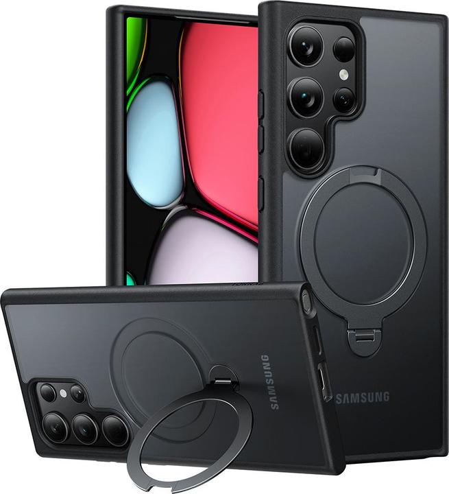 Produktbild Torras UPRO Ostand Spin Schutzhülle Galaxy S24 Ultra - Schwarz (Samsung Galaxy S24 Ultra)