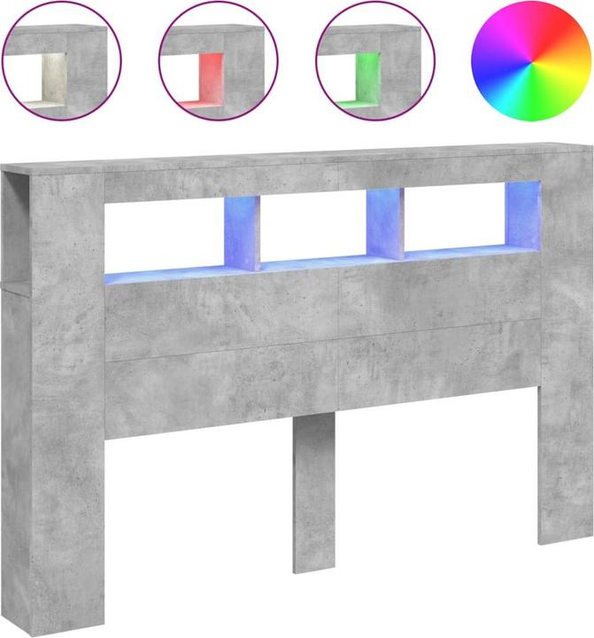 Actual product image vidaXL LED headboard black 100x18.5x103.5 cm Wood-based material, colour