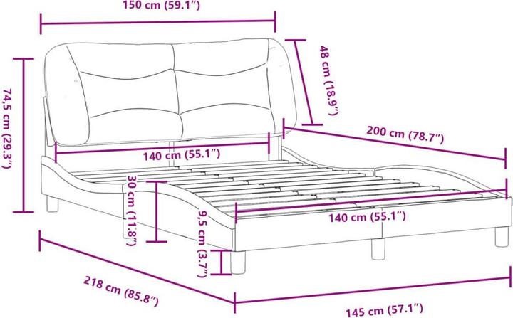 Image du produit vidaXL Bettgestell (140 x 200 cm)
