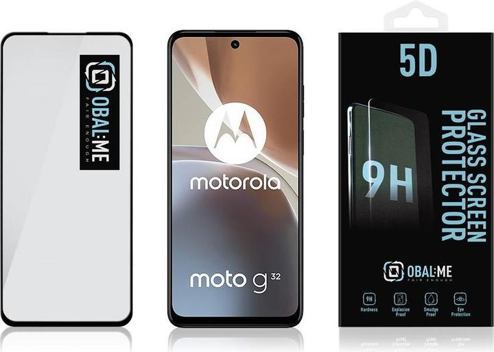 Actual product image - OBAL:ME 5D Glass Screen Protector for Motorola G32 Black (1 pcs., Motorola Moto G32)