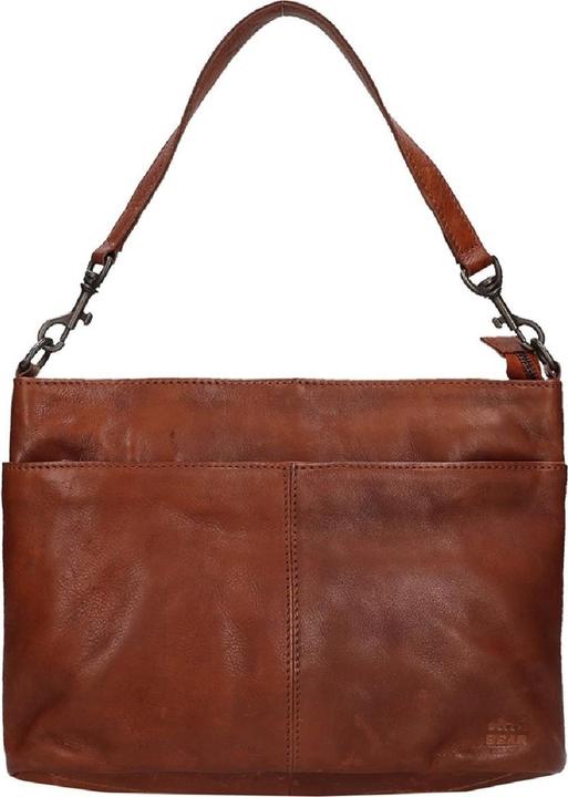 Bear Rock Bären Design mittelschwerer Umhängetaschen Damen - Leder - Angelica - Cognac