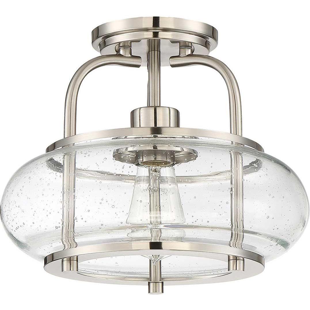 Elstead Lighting Argento Applique + Plafoniera, Plafoniera Trilogy E27 In Nichel Spazzolato (E27)