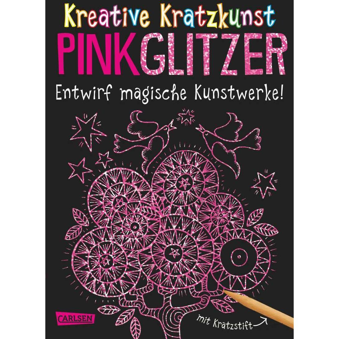 Kreative Kratzkunst: Pink Glitzer: Set mit 10 Kratzbildern, Anleitungsbuch und Holzstift, Kinderbücher von Anton Poitier