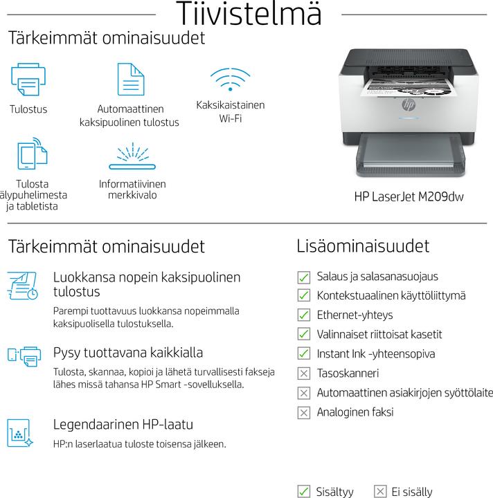 Image du produit HP LaserJet M209dw (Laser, Noir et blanc)