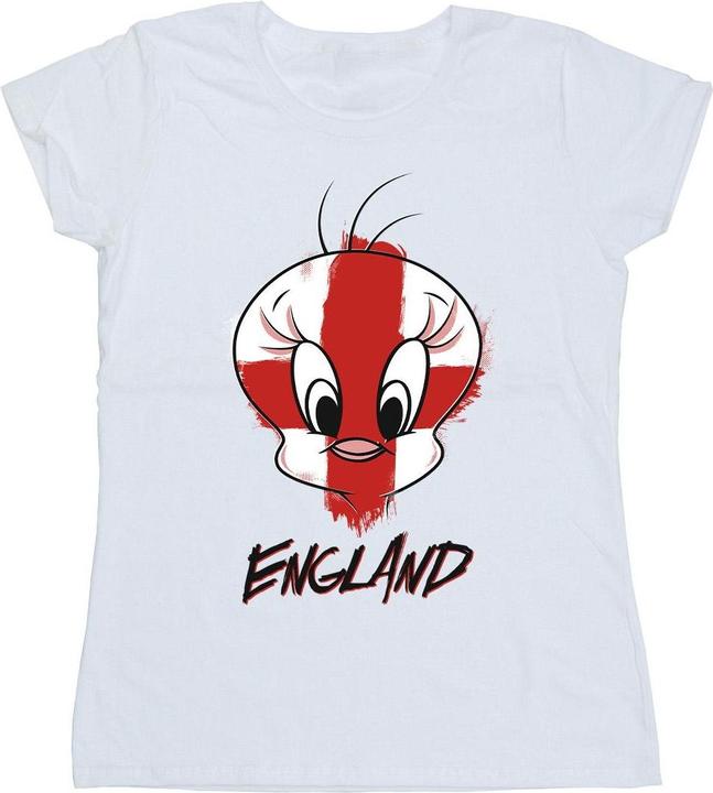 Actual product image Looney Tunes Womens/Ladies Tweety England Face Cotton T-Shirt (M)